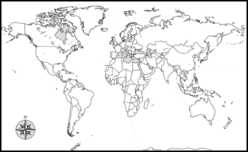 Outline Map World Countries